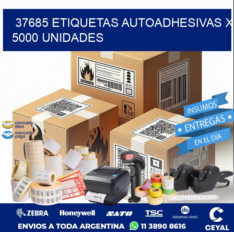 37685 ETIQUETAS AUTOADHESIVAS X 5000 UNIDADES