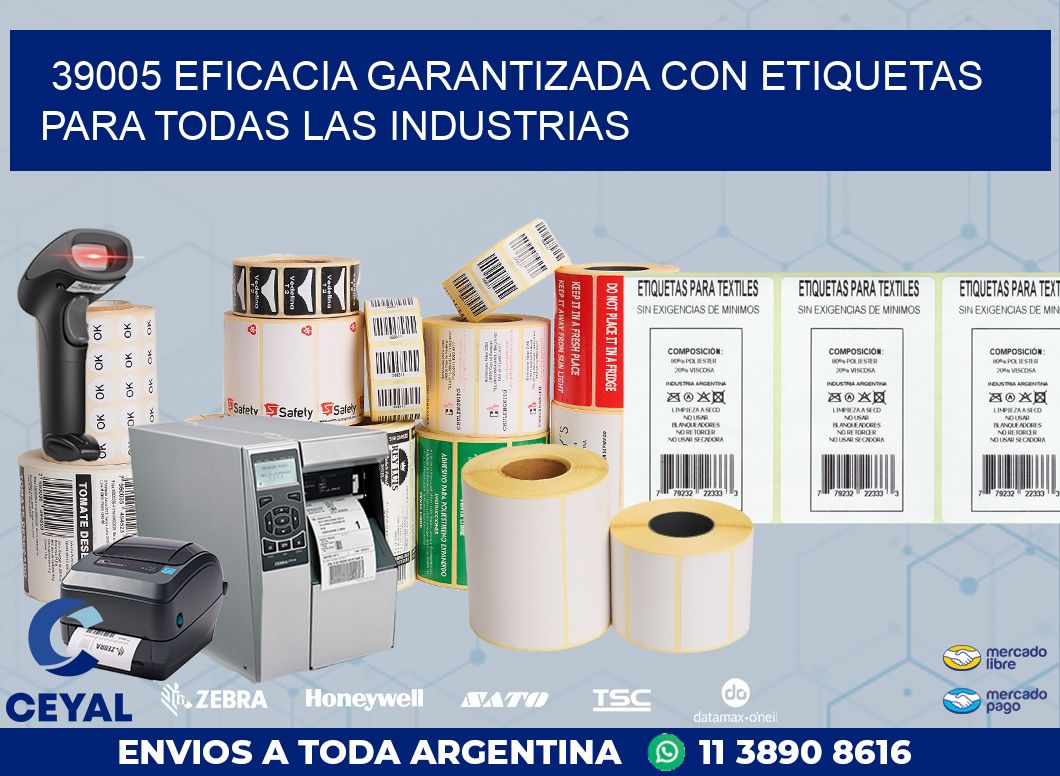 39005 EFICACIA GARANTIZADA CON ETIQUETAS PARA TODAS LAS INDUSTRIAS