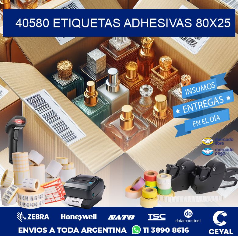 40580 ETIQUETAS ADHESIVAS 80X25