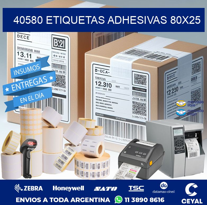 40580 ETIQUETAS ADHESIVAS 80X25