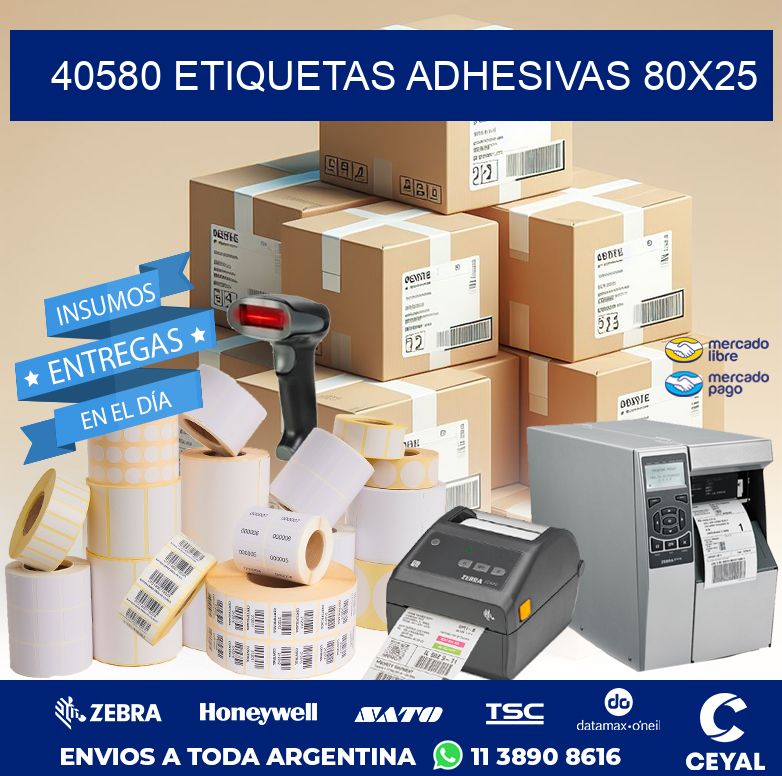 40580 ETIQUETAS ADHESIVAS 80X25
