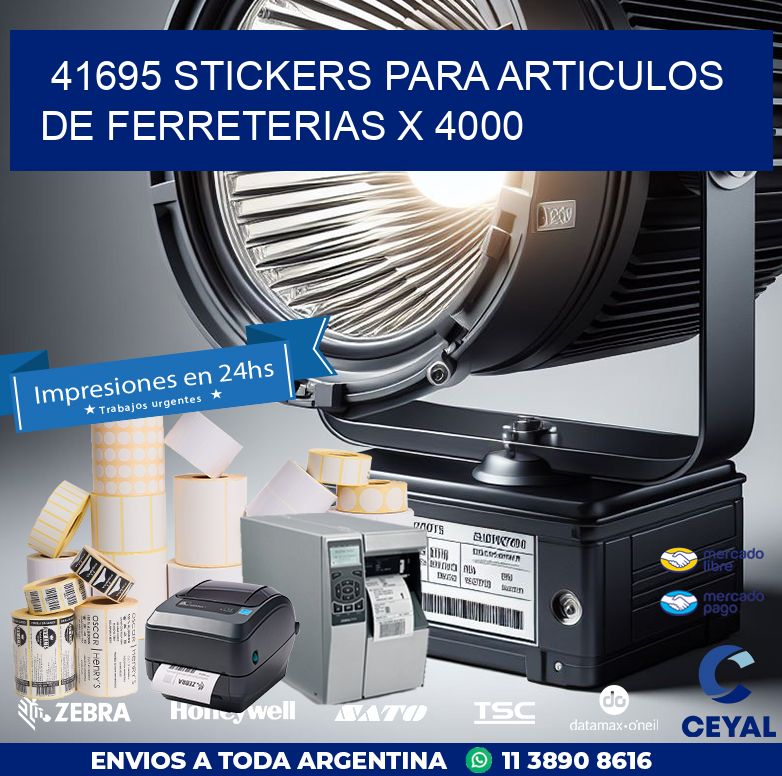41695 STICKERS PARA ARTICULOS DE FERRETERIAS X 4000