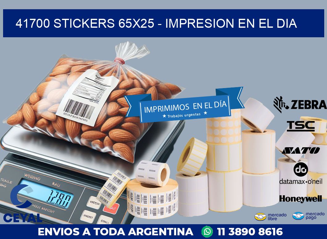 41700 STICKERS 65x25 - IMPRESION EN EL DIA
