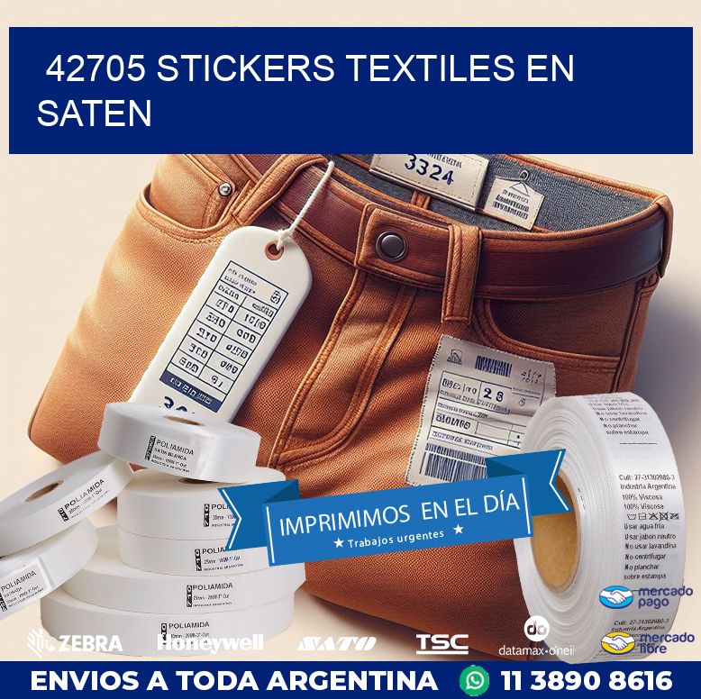 42705 STICKERS TEXTILES EN SATEN
