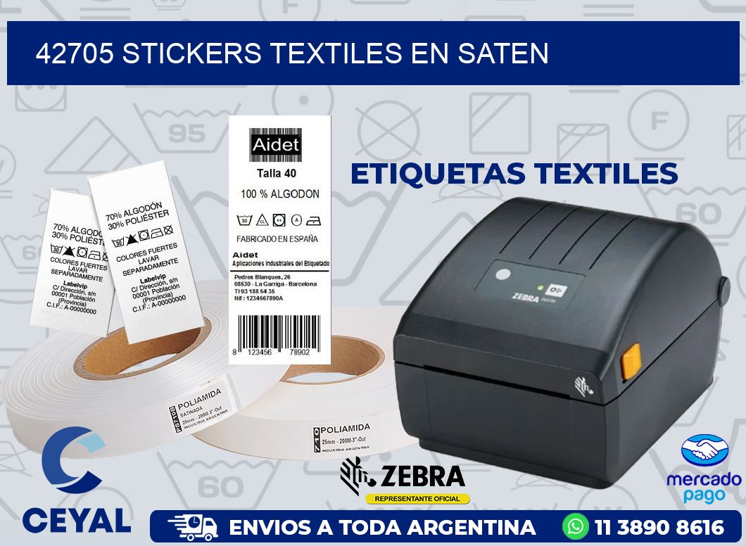 42705 STICKERS TEXTILES EN SATEN