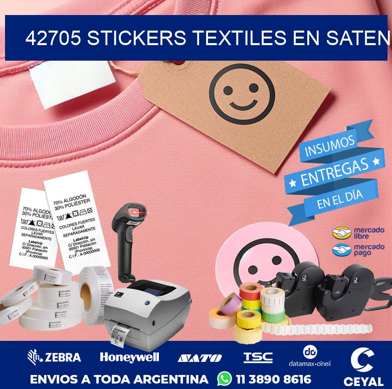 42705 STICKERS TEXTILES EN SATEN