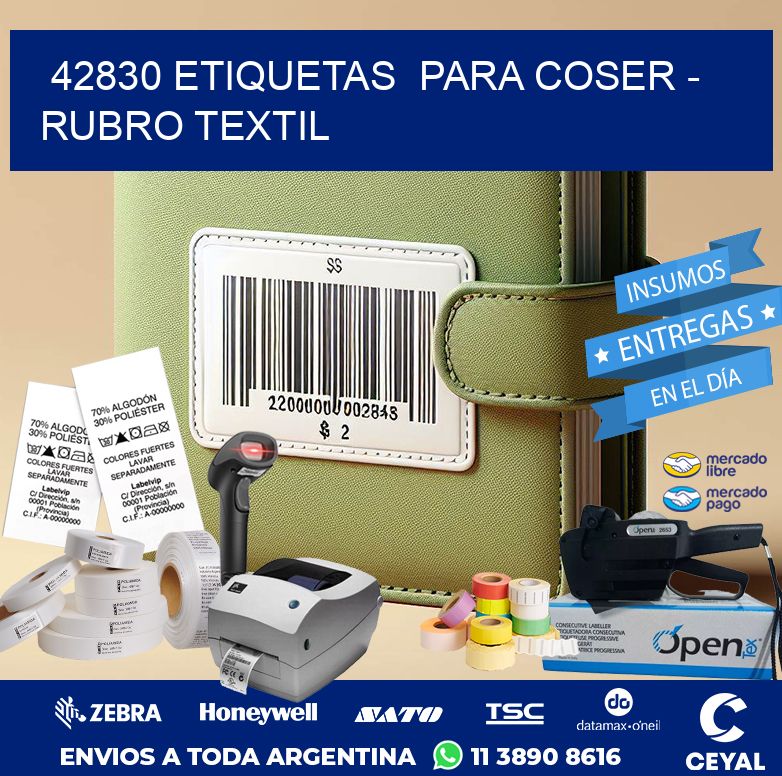 42830 ETIQUETAS  PARA COSER – RUBRO TEXTIL