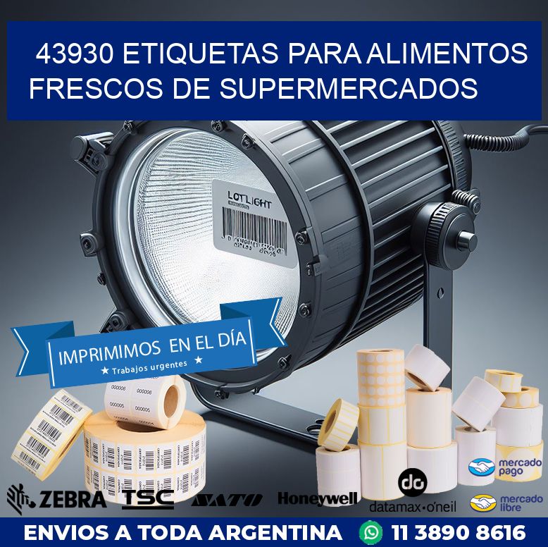 43930 ETIQUETAS PARA ALIMENTOS FRESCOS DE SUPERMERCADOS