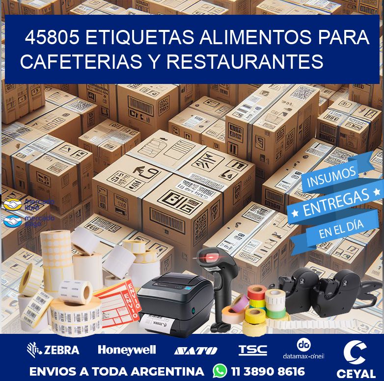 45805 ETIQUETAS ALIMENTOS PARA CAFETERIAS Y RESTAURANTES