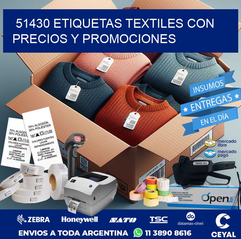 51430 ETIQUETAS TEXTILES CON PRECIOS Y PROMOCIONES
