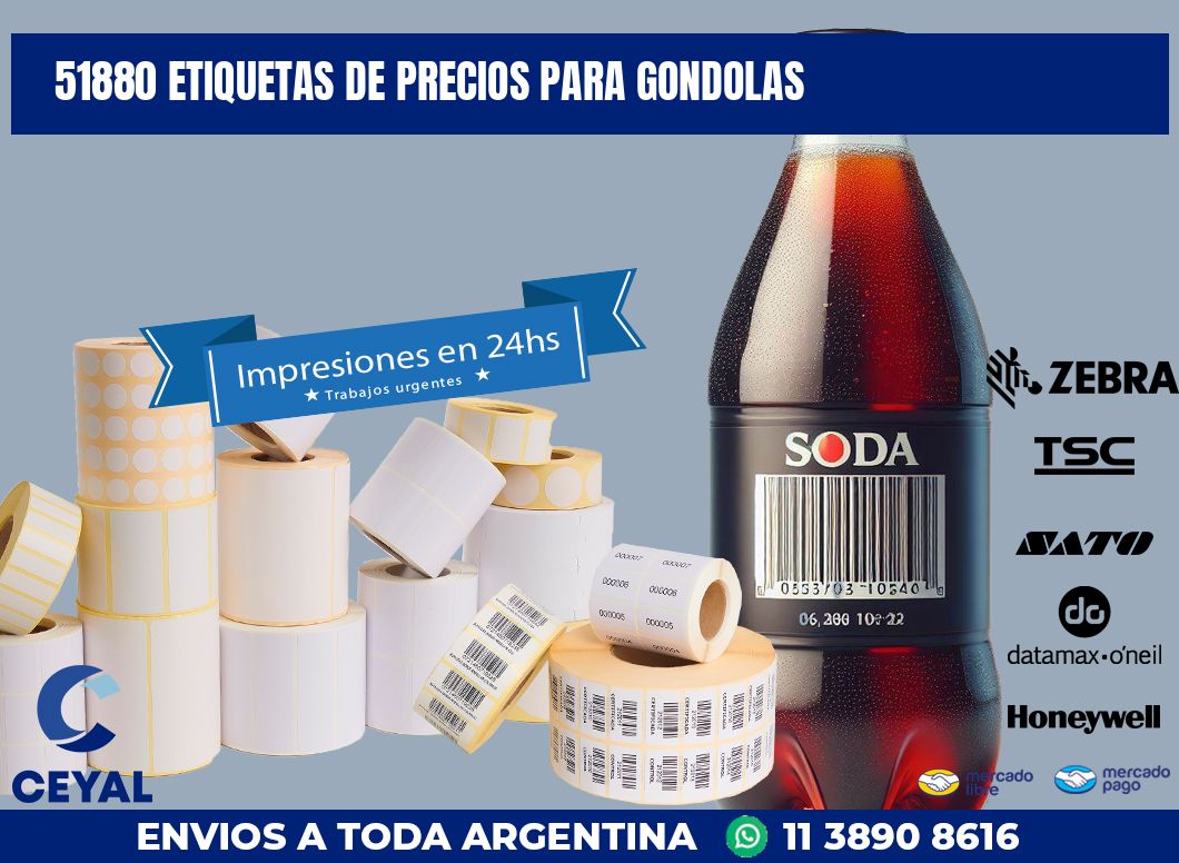 51880 ETIQUETAS DE PRECIOS PARA GONDOLAS