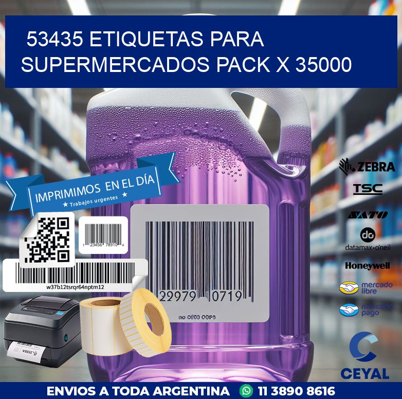53435 ETIQUETAS PARA SUPERMERCADOS PACK X 35000