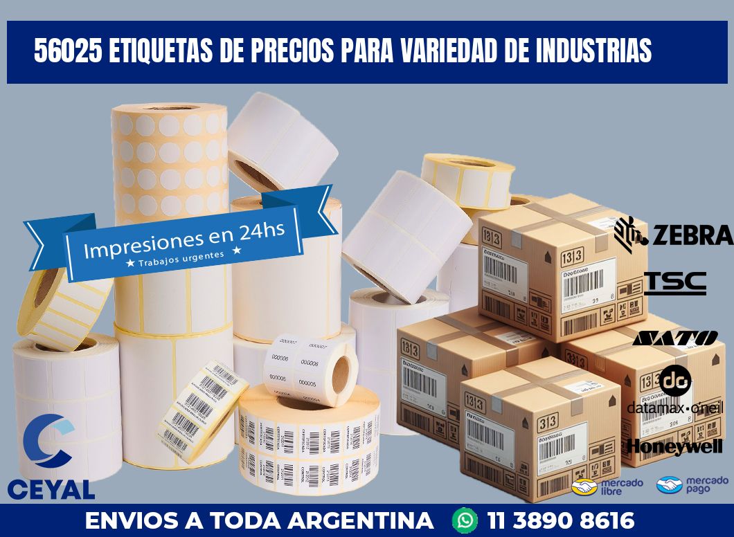 56025 ETIQUETAS DE PRECIOS PARA VARIEDAD DE INDUSTRIAS