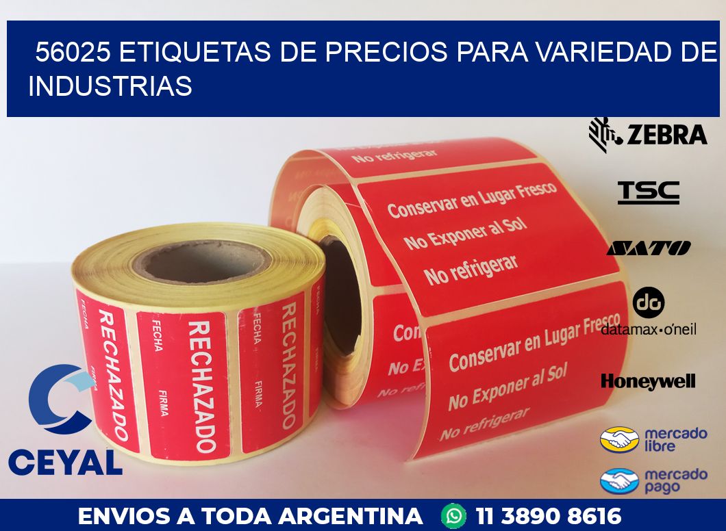 56025 ETIQUETAS DE PRECIOS PARA VARIEDAD DE INDUSTRIAS