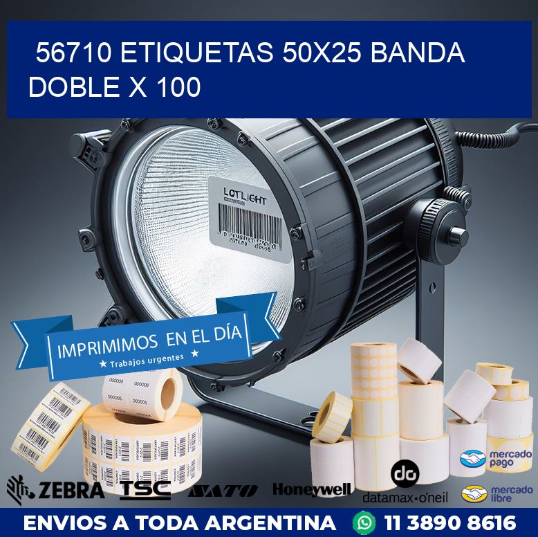 56710 ETIQUETAS 50X25 BANDA DOBLE X 100