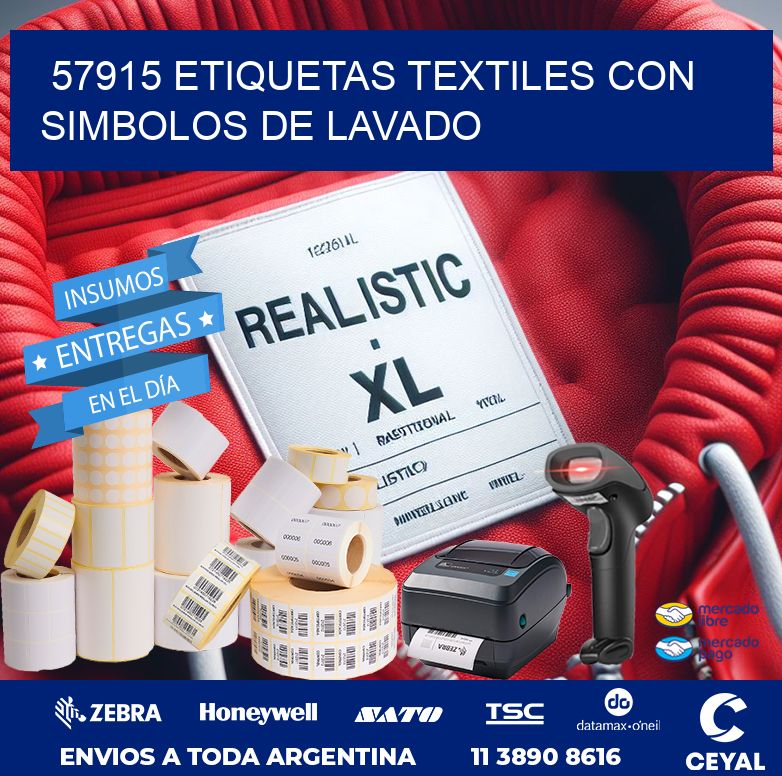 57915 ETIQUETAS TEXTILES CON SIMBOLOS DE LAVADO