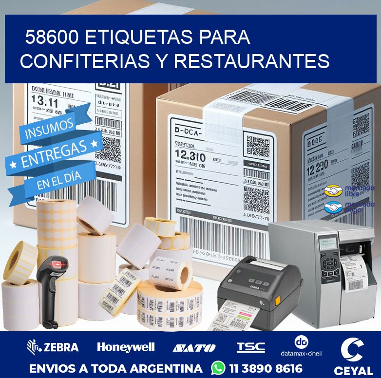 58600 ETIQUETAS PARA CONFITERIAS Y RESTAURANTES