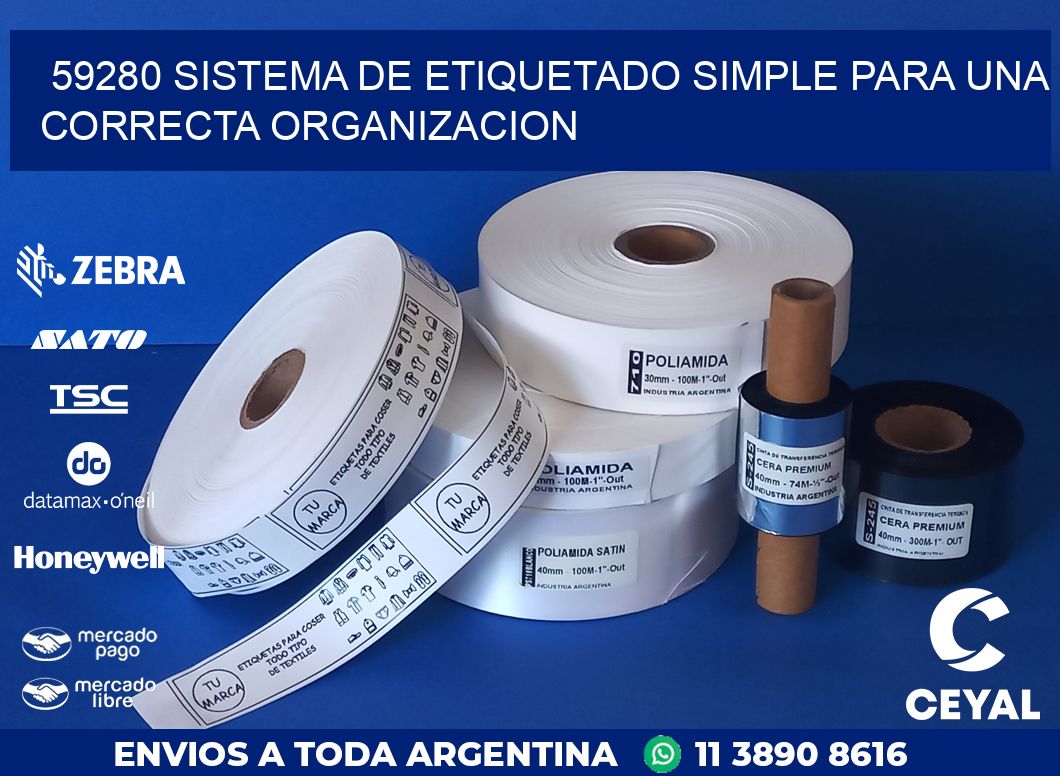 59280 SISTEMA DE ETIQUETADO SIMPLE PARA UNA CORRECTA ORGANIZACION