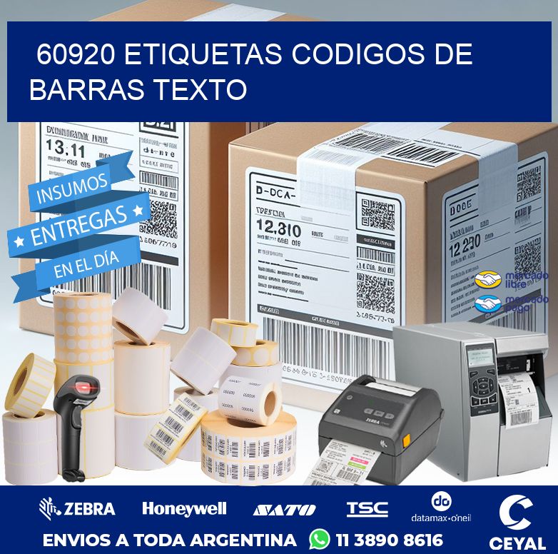 60920 ETIQUETAS CODIGOS DE BARRAS TEXTO