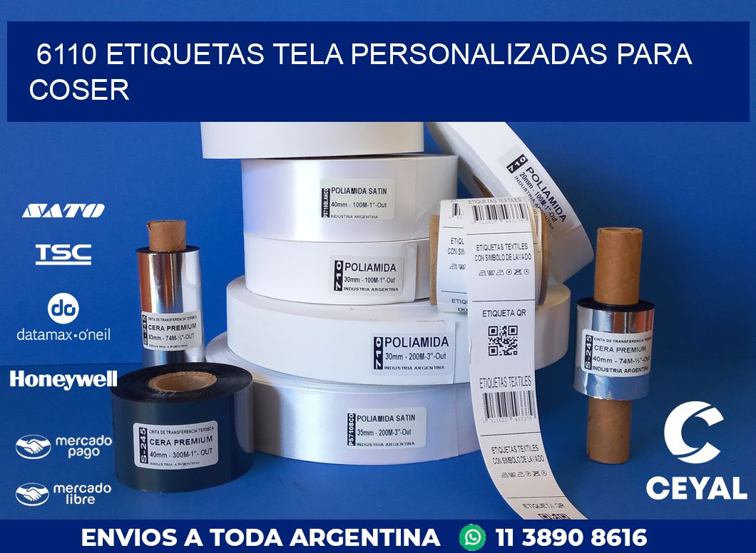 6110 ETIQUETAS TELA PERSONALIZADAS PARA COSER