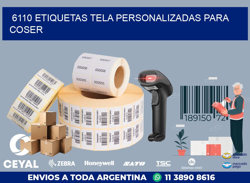 6110 ETIQUETAS TELA PERSONALIZADAS PARA COSER