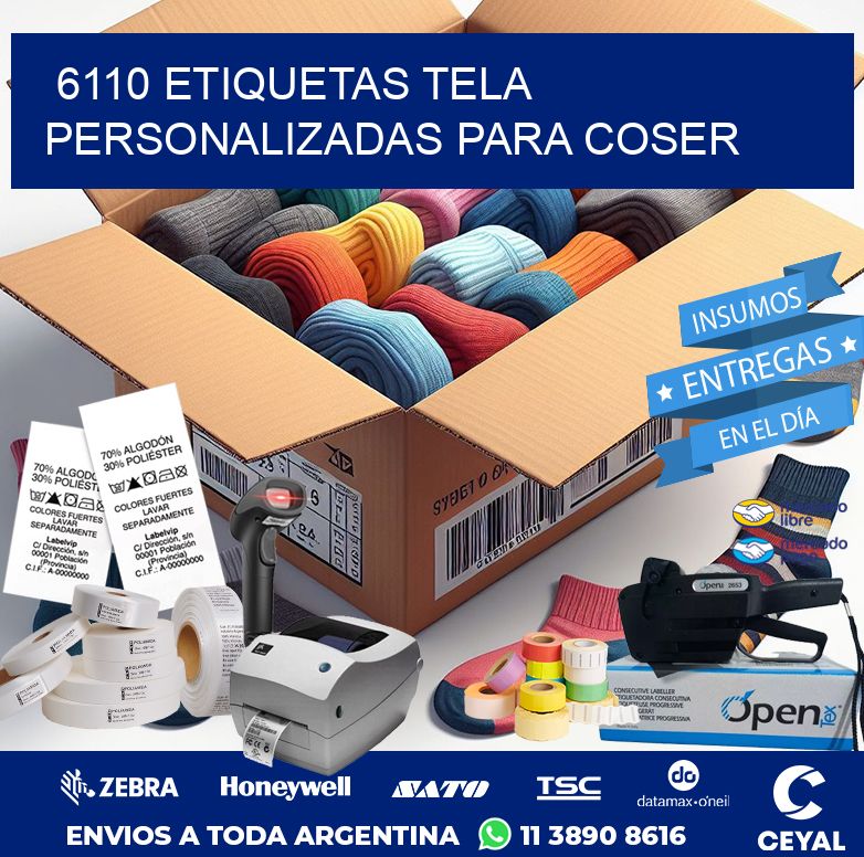 6110 ETIQUETAS TELA PERSONALIZADAS PARA COSER