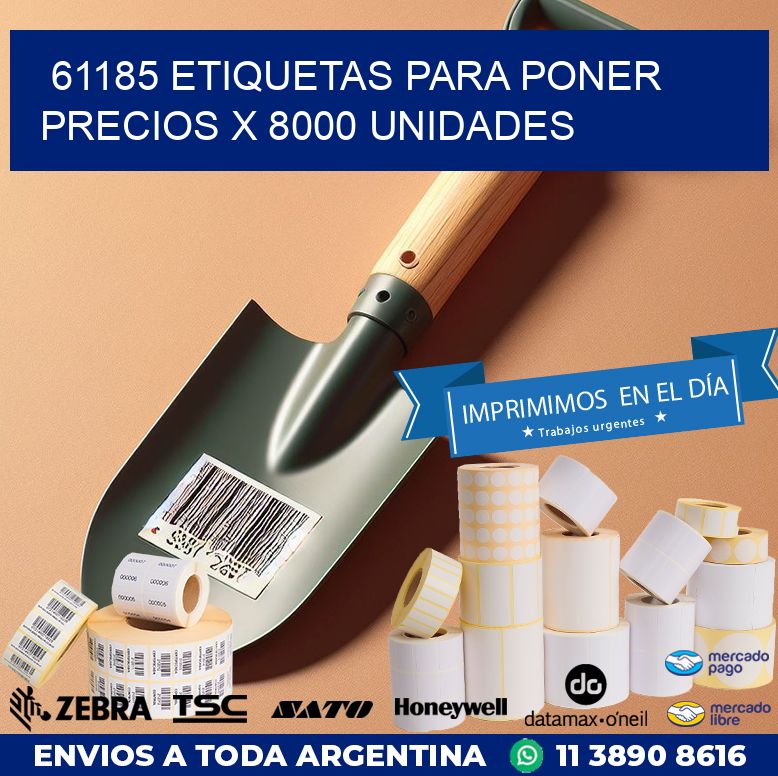 61185 ETIQUETAS PARA PONER PRECIOS X 8000 UNIDADES