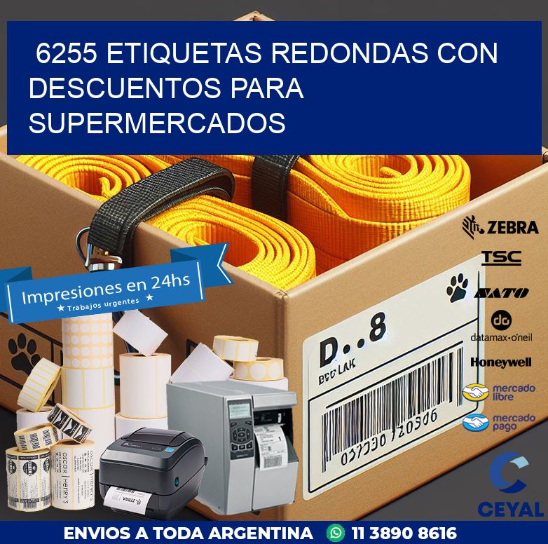 6255 ETIQUETAS REDONDAS CON DESCUENTOS PARA SUPERMERCADOS
