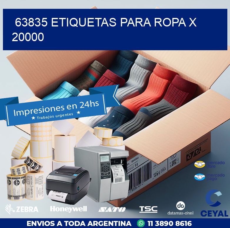 63835 ETIQUETAS PARA ROPA X 20000