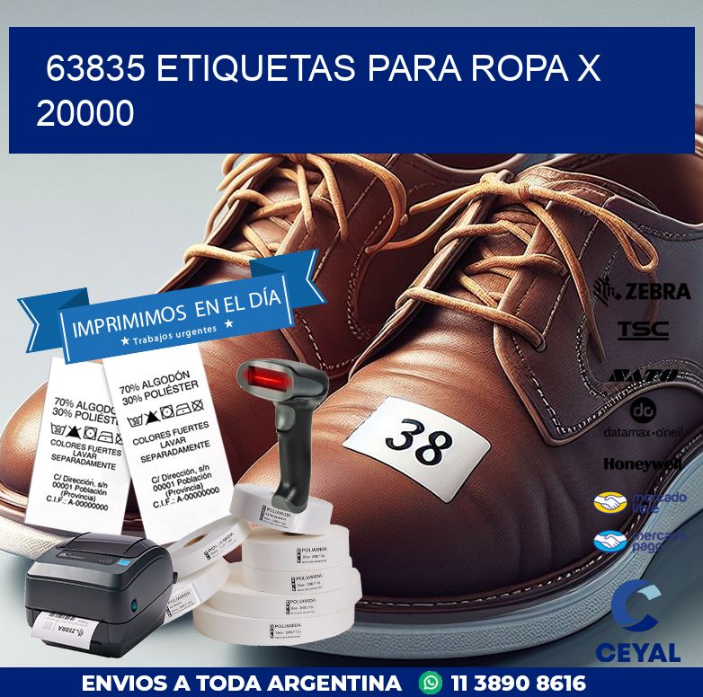 63835 ETIQUETAS PARA ROPA X 20000