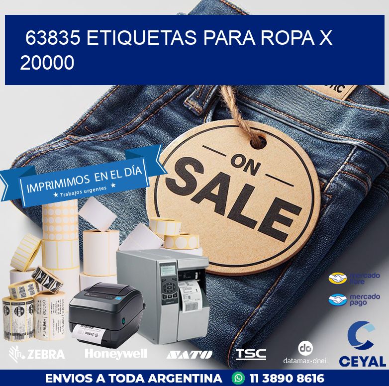 63835 ETIQUETAS PARA ROPA X 20000