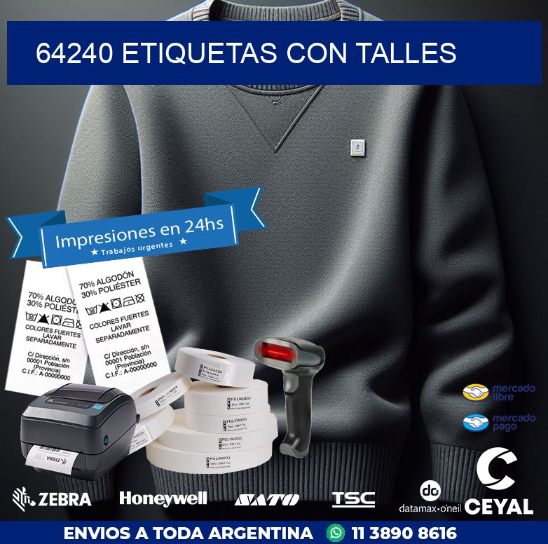 64240 ETIQUETAS CON TALLES