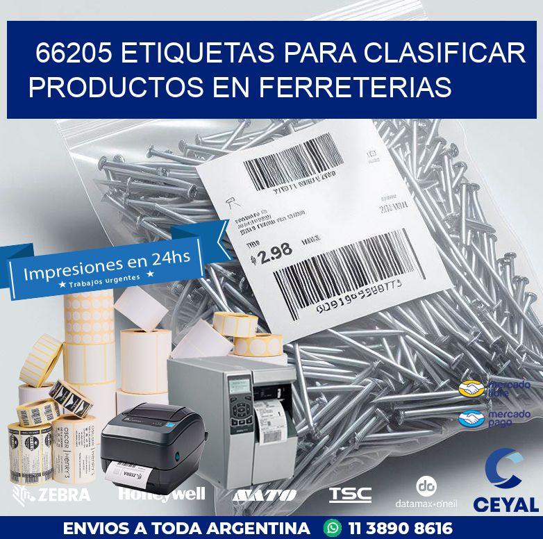66205 ETIQUETAS PARA CLASIFICAR PRODUCTOS EN FERRETERIAS