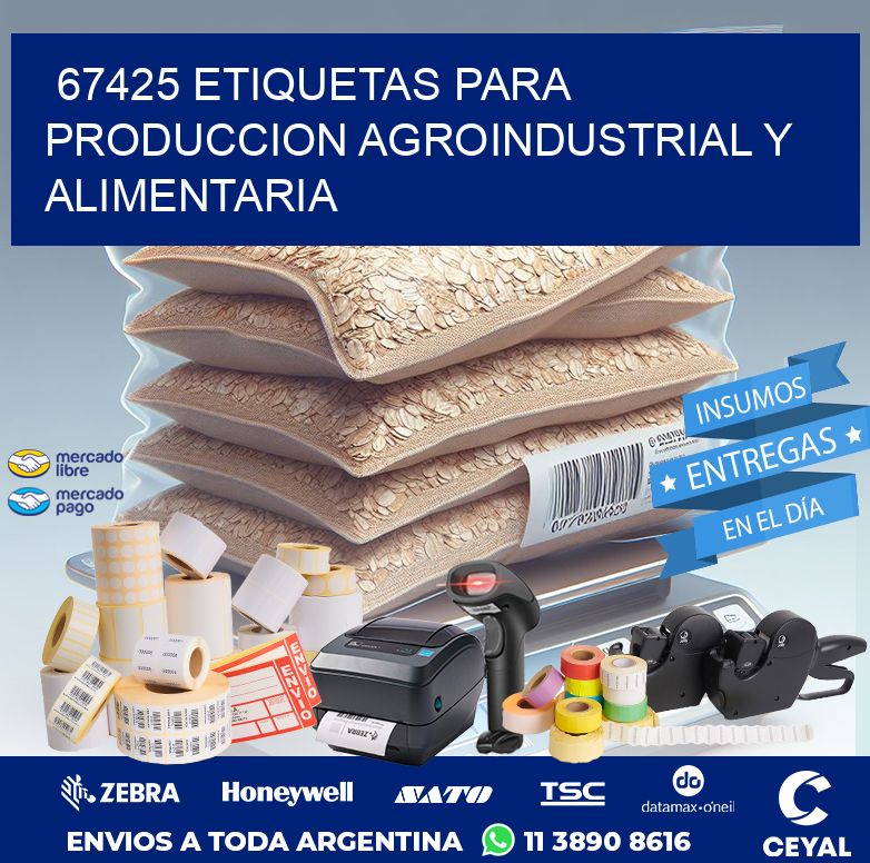 67425 ETIQUETAS PARA PRODUCCION AGROINDUSTRIAL Y ALIMENTARIA