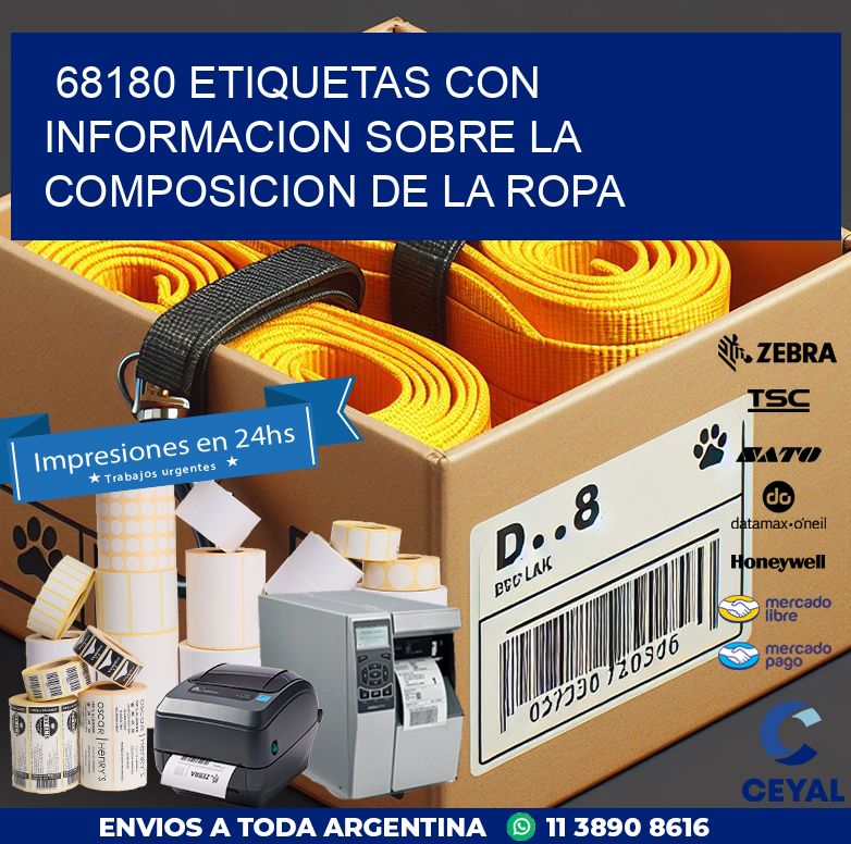 68180 ETIQUETAS CON INFORMACION SOBRE LA COMPOSICION DE LA ROPA