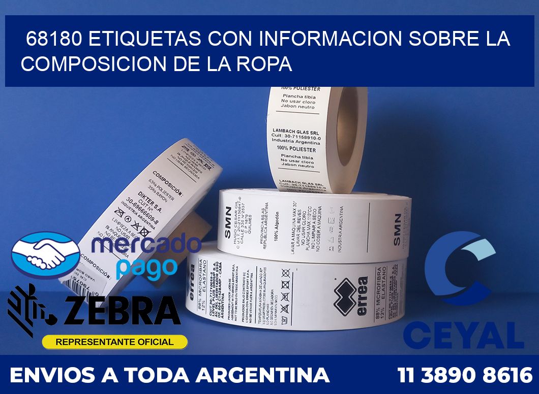 68180 ETIQUETAS CON INFORMACION SOBRE LA COMPOSICION DE LA ROPA