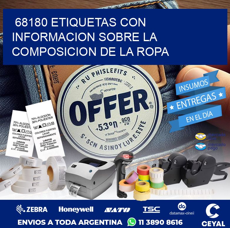 68180 ETIQUETAS CON INFORMACION SOBRE LA COMPOSICION DE LA ROPA