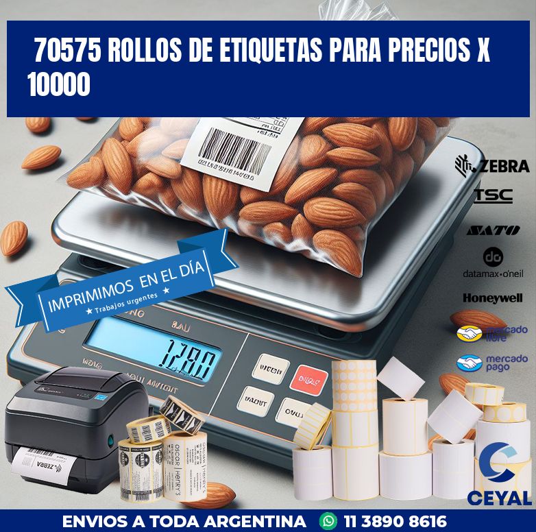 70575 ROLLOS DE ETIQUETAS PARA PRECIOS X 10000