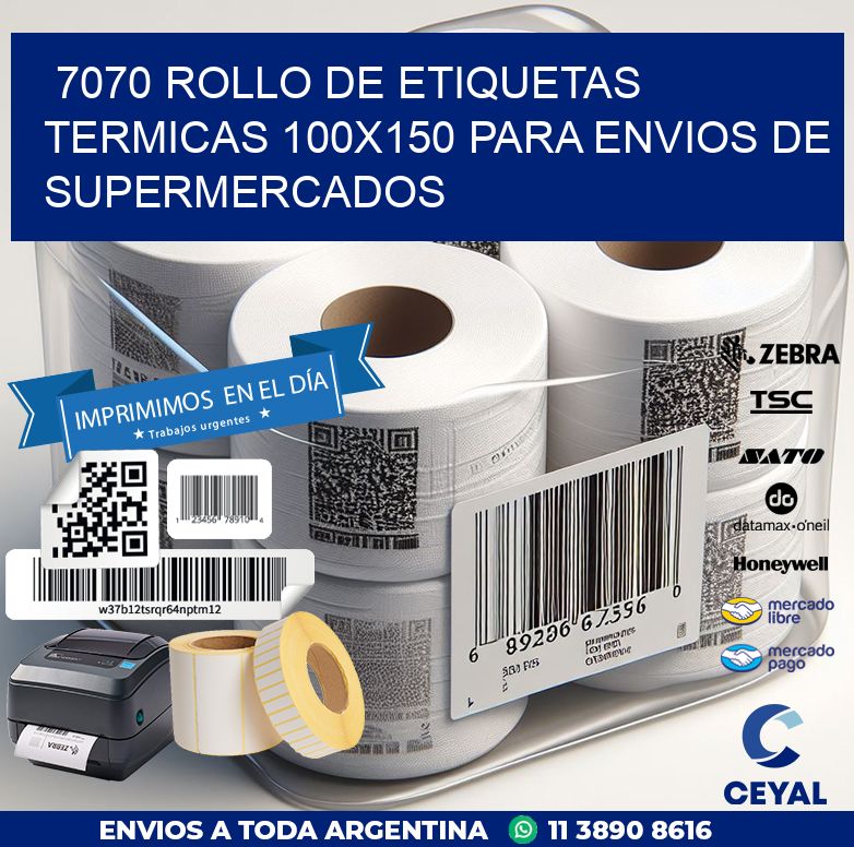 7070 ROLLO DE ETIQUETAS TERMICAS 100X150 PARA ENVIOS DE SUPERMERCADOS