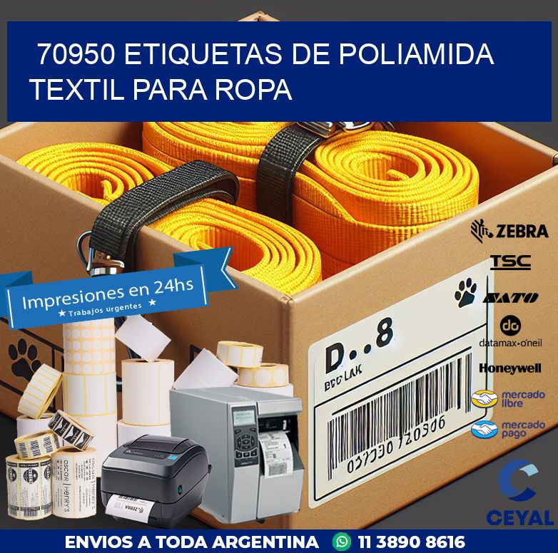 70950 ETIQUETAS DE POLIAMIDA TEXTIL PARA ROPA