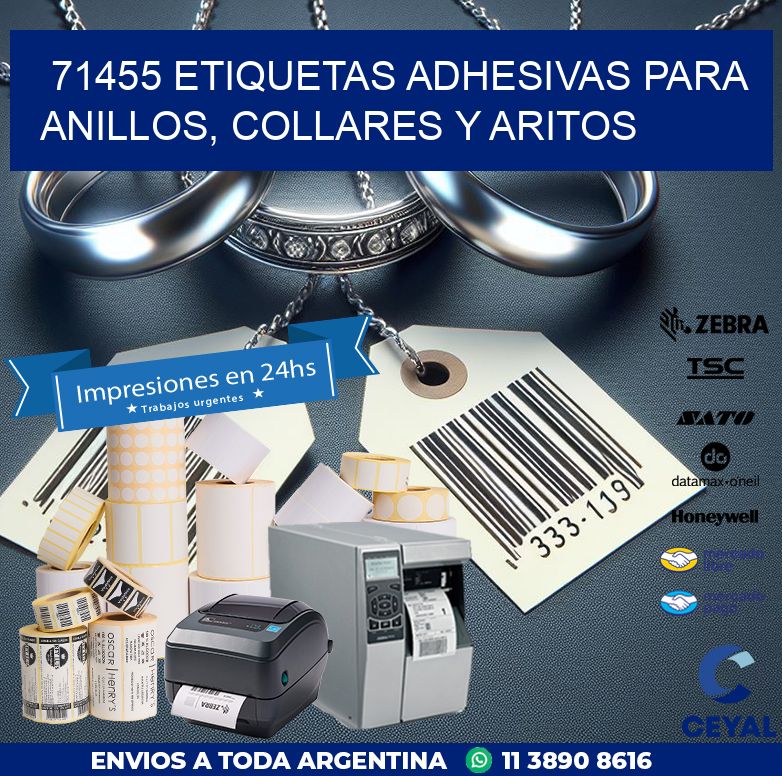 71455 ETIQUETAS ADHESIVAS PARA ANILLOS, COLLARES Y ARITOS