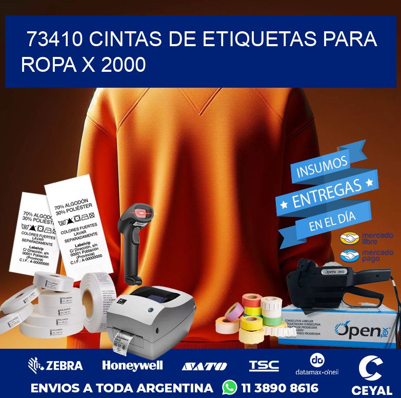 73410 CINTAS DE ETIQUETAS PARA ROPA X 2000