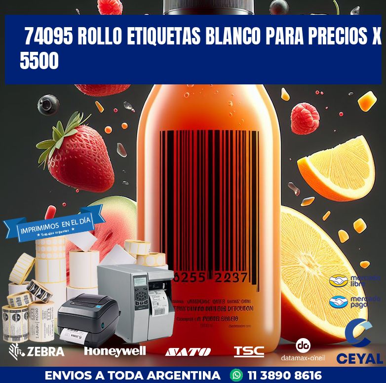 74095 ROLLO ETIQUETAS BLANCO PARA PRECIOS X 5500