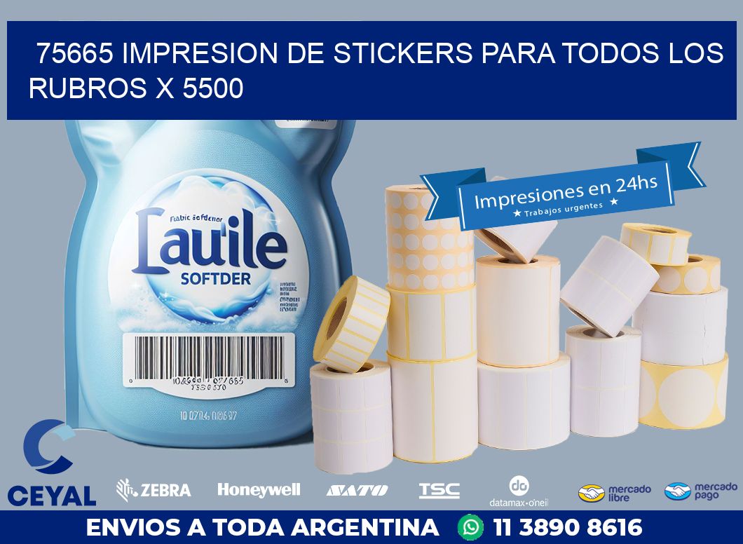 75665 IMPRESION DE STICKERS PARA TODOS LOS RUBROS X 5500