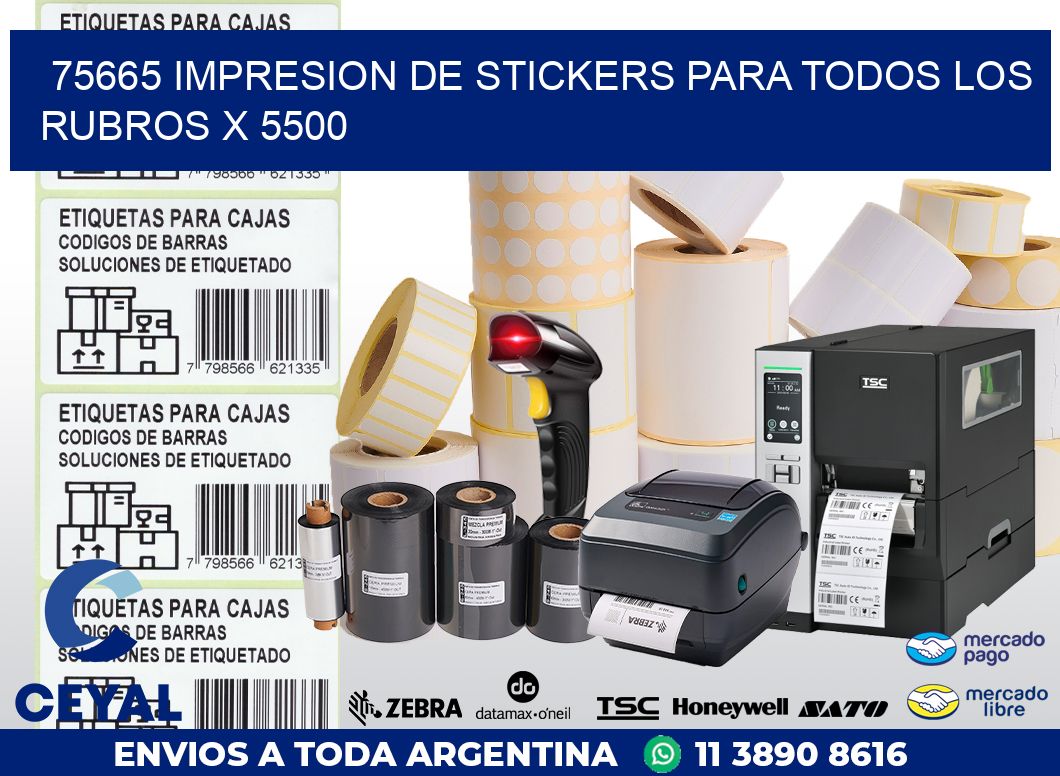75665 IMPRESION DE STICKERS PARA TODOS LOS RUBROS X 5500