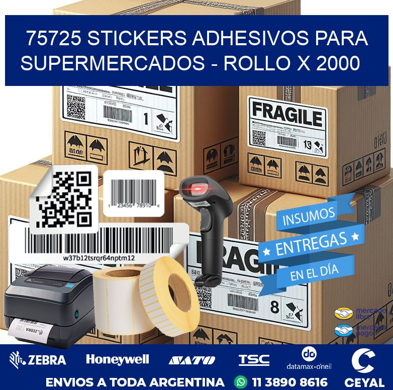 75725 STICKERS ADHESIVOS PARA SUPERMERCADOS - ROLLO X 2000