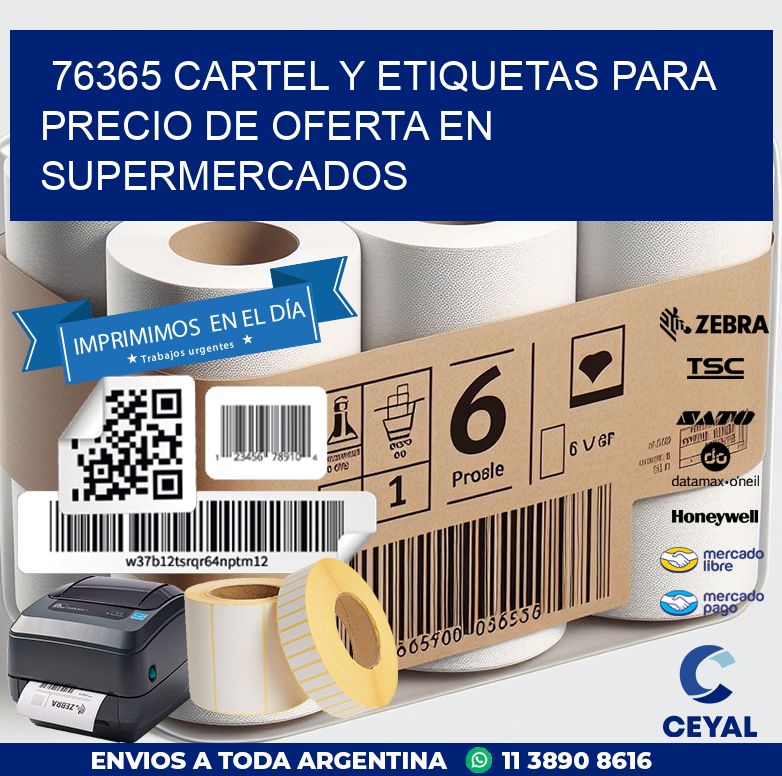 76365 CARTEL Y ETIQUETAS PARA PRECIO DE OFERTA EN SUPERMERCADOS