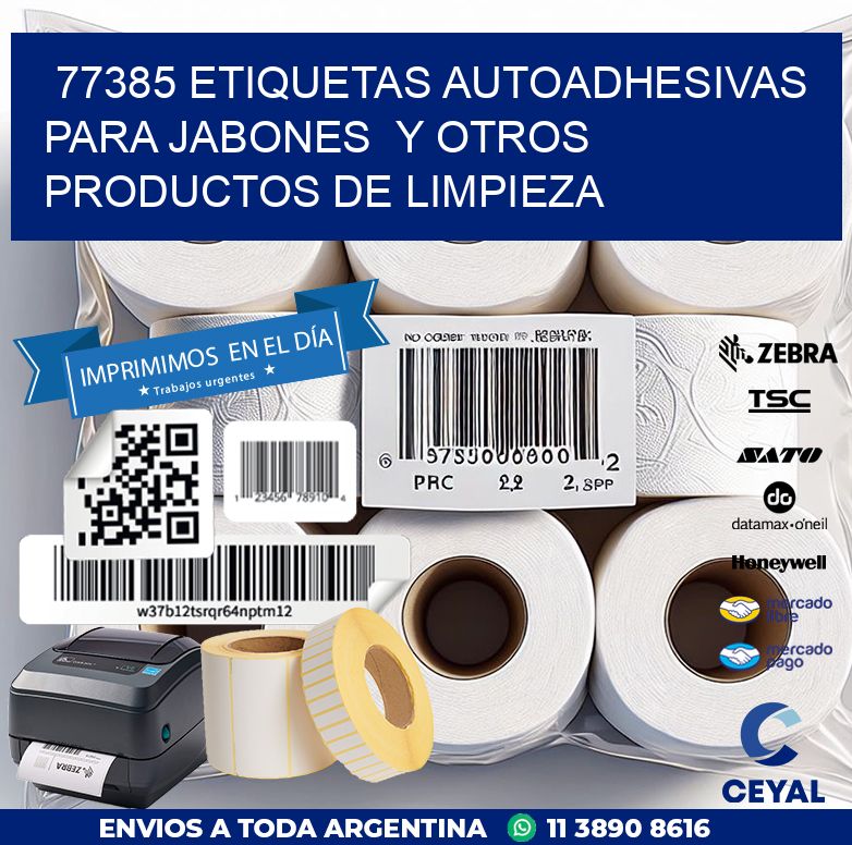 77385 ETIQUETAS AUTOADHESIVAS PARA JABONES  Y OTROS PRODUCTOS DE LIMPIEZA