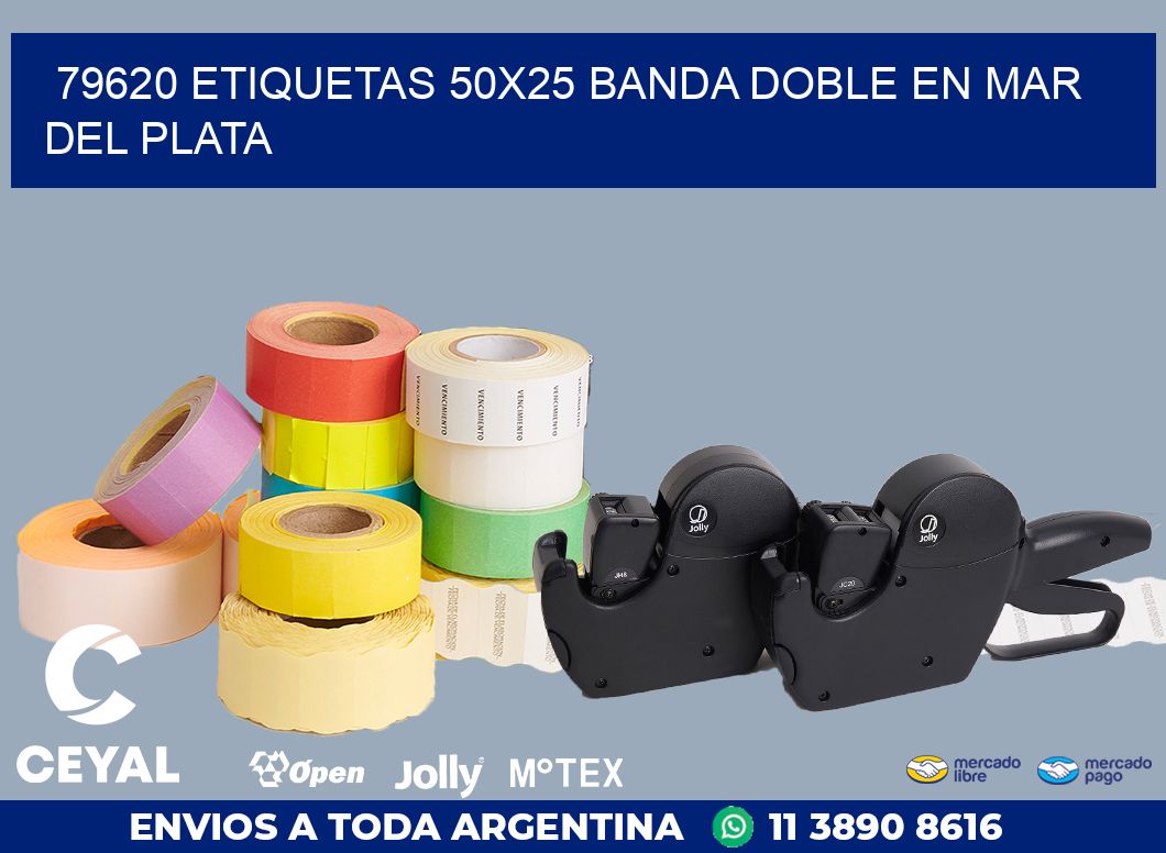 79620 ETIQUETAS 50X25 BANDA DOBLE EN MAR DEL PLATA