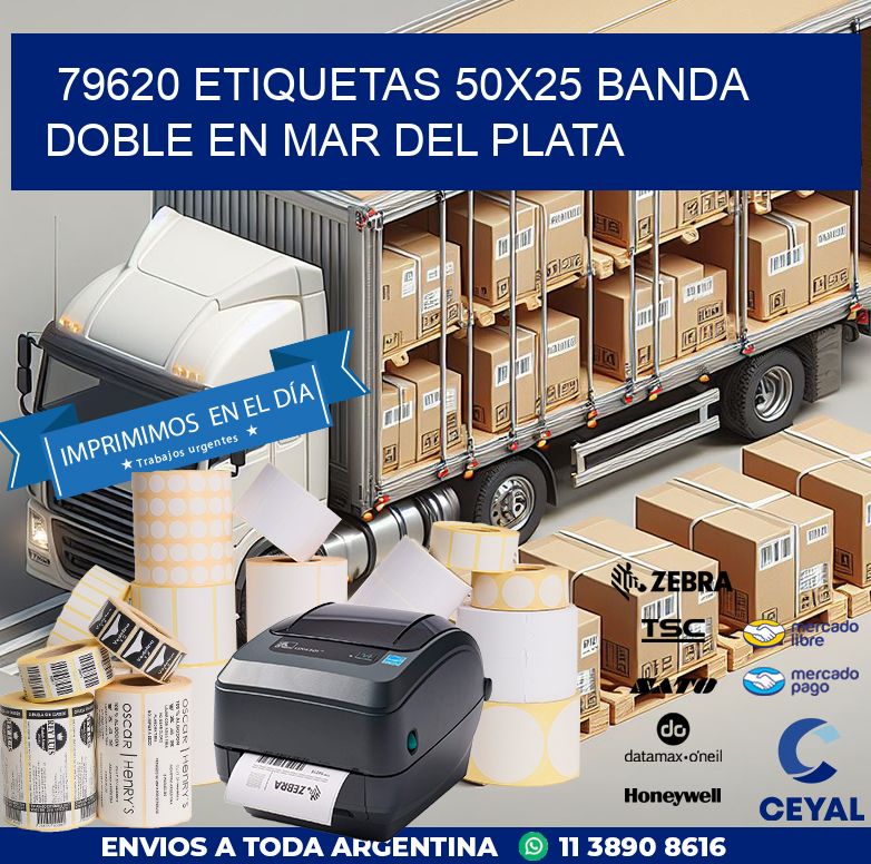 79620 ETIQUETAS 50X25 BANDA DOBLE EN MAR DEL PLATA
